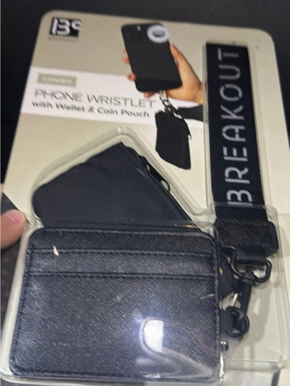 Macy's Black Phone Wristlet with Breakout Strap